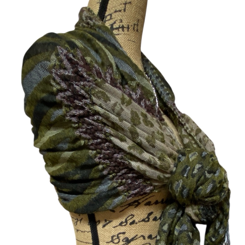 BOHO Green/Earth Tones & Patterned Women's Scarf w/Multi Ways to Wear!